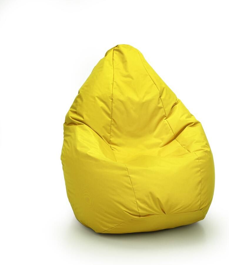 Drop & Sit compacte zitzak robuust nylon geel voor binnen en buiten 180 liter met uitneembare binnenzak