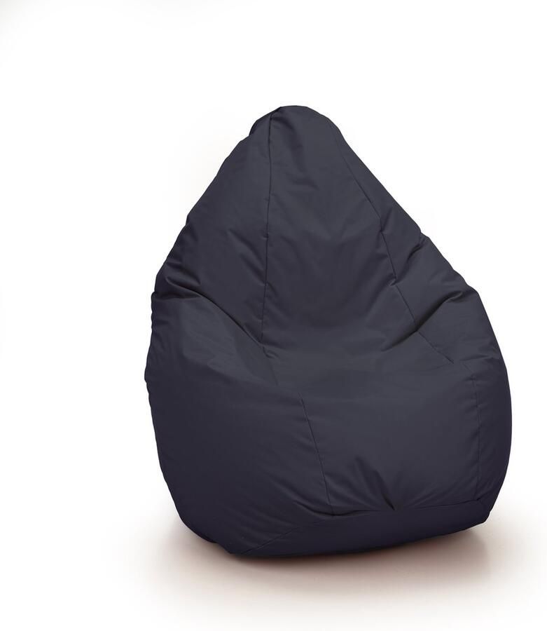Drop & Sit compacte zitzak robuust nylon marine blauw voor binnen en buiten 180 liter met uitneembare binnenzak