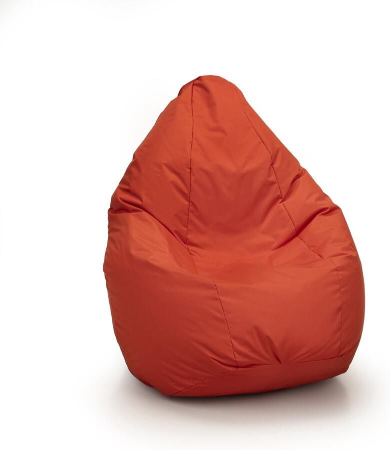 Drop & Sit compacte zitzak robuust nylon oranje voor binnen en buiten 180 liter met uitneembare binnenzak