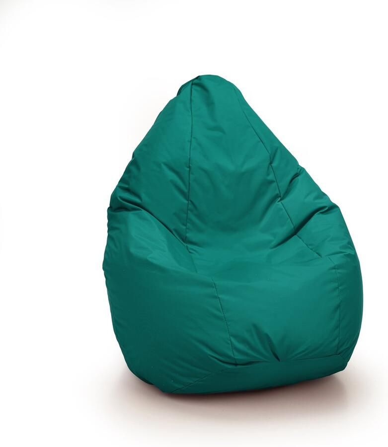 Drop & Sit compacte zitzak robuust nylon smaragd groen voor binnen en buiten 180 liter met uitneembare binnenzak