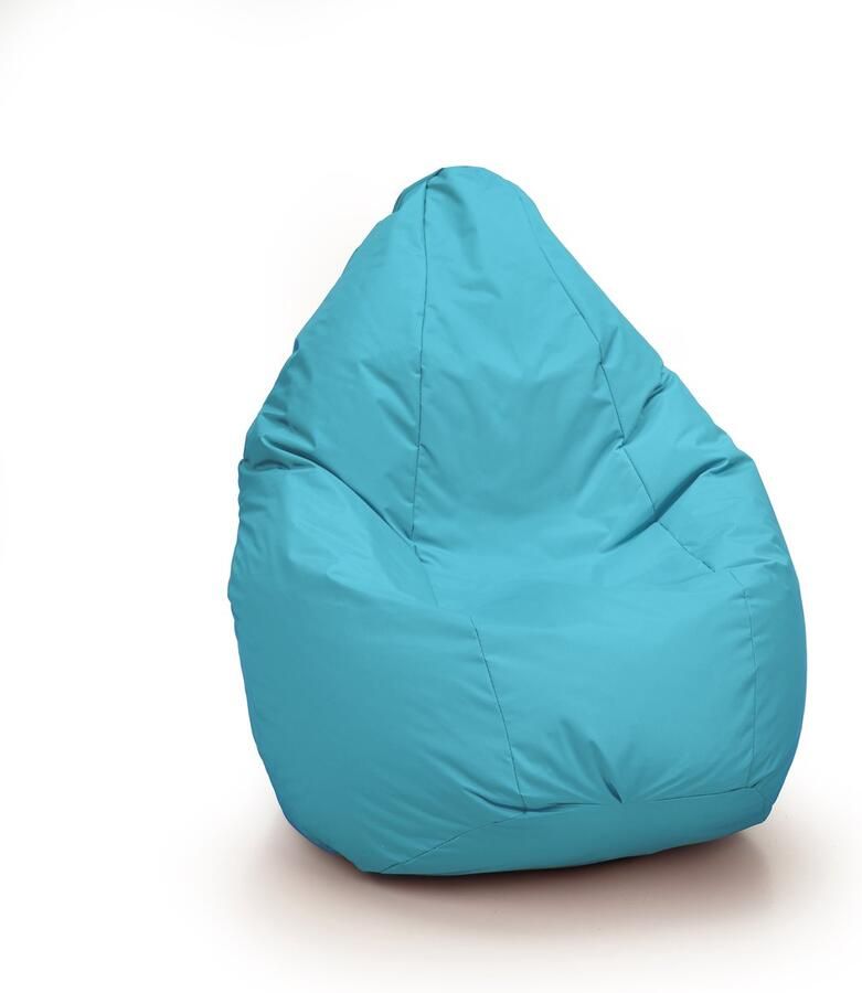Drop & Sit compacte zitzak robuust nylon turquoise voor binnen en buiten 180 liter met uitneembare binnenzak