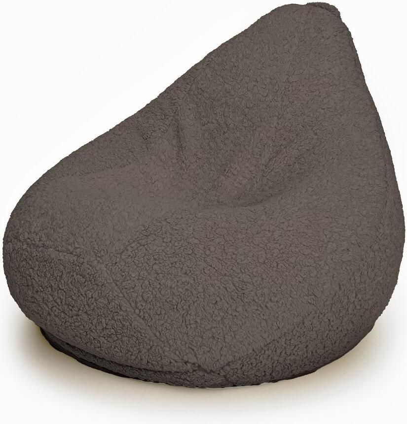 Drop & Sit compacte zitzak sfeervolle teddy bruin extra comfortabel en zacht 180 liter met uitneembare binnenzak