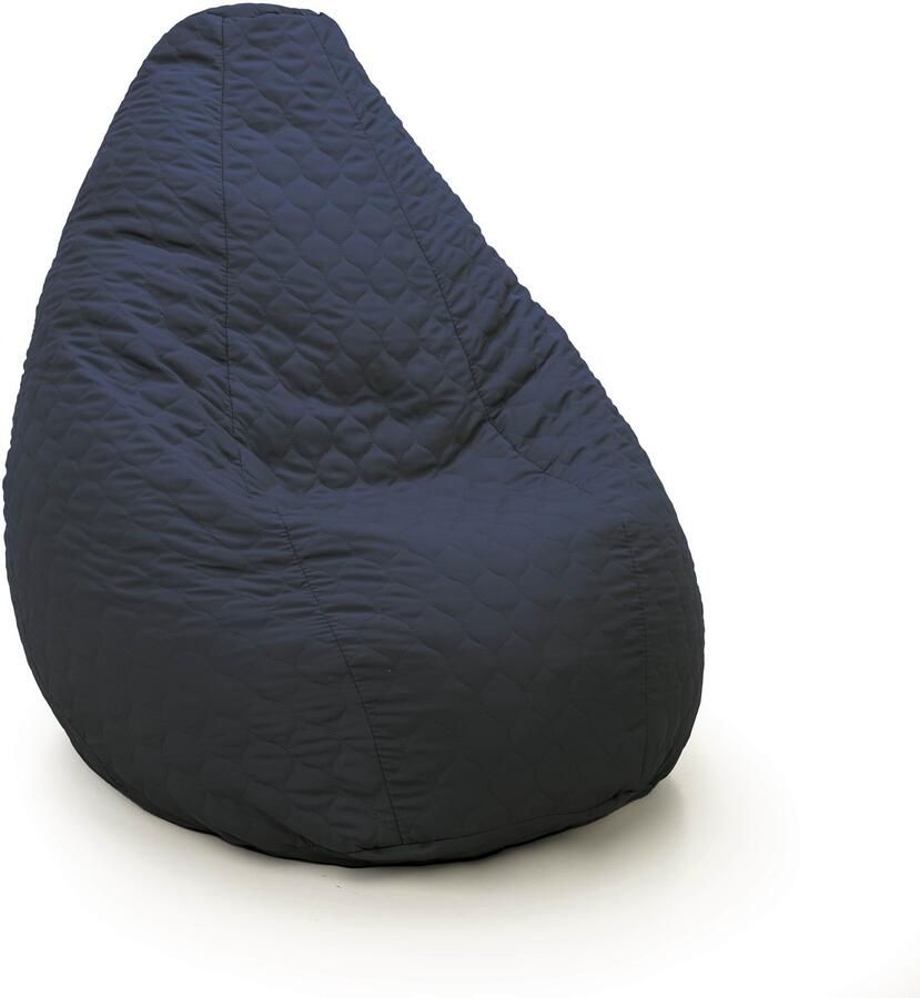 Drop & Sit compacte zitzak tijdloos gewatteerd nylon donker blauw 180L