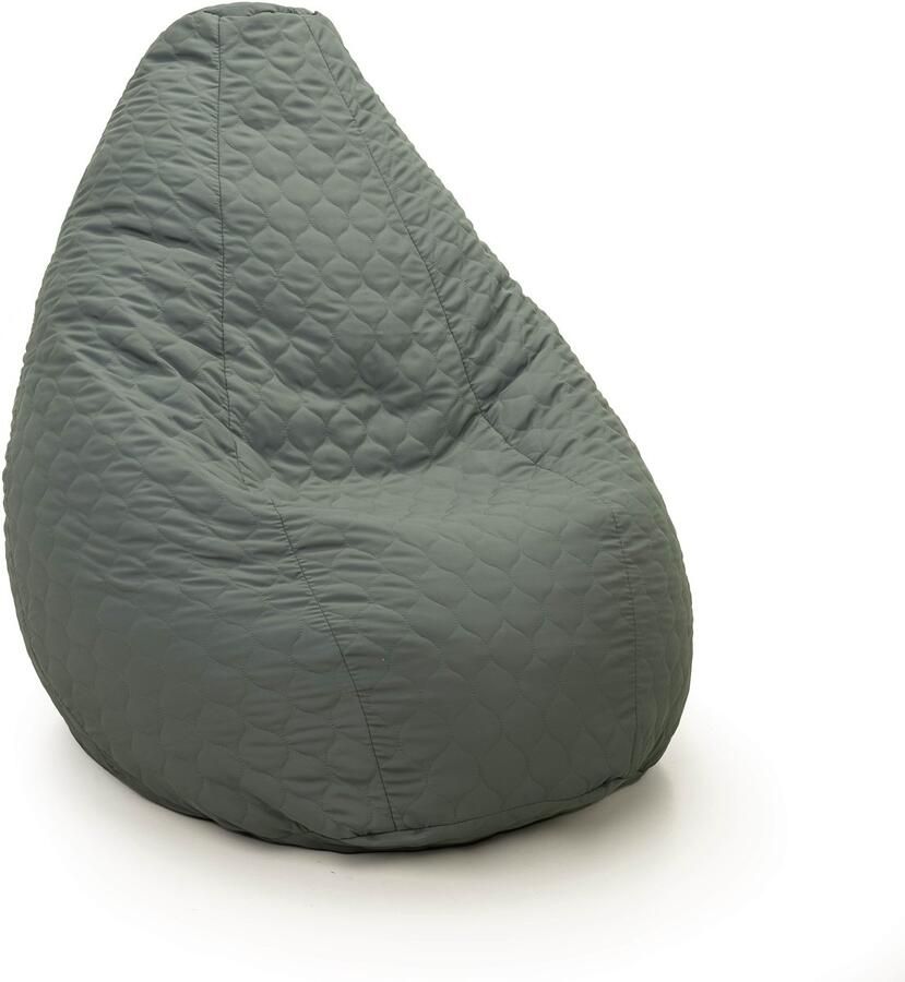 Drop & Sit compacte zitzak tijdloos gewatteerd nylon legergroen 180L tijdloos model comfort & stijl met uitneembare binnenzak