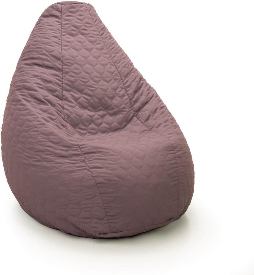 Drop & Sit compacte zitzak tijdloos gewatteerd nylon oud roze 180L tijdloos model met uitneembare binnenzak