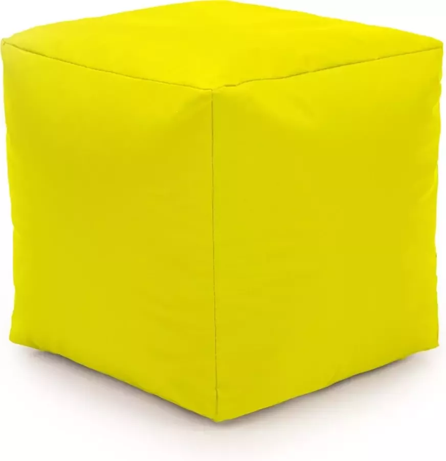 Drop & Sit Drop& Sit Poef Nylon – Geel – 40 x 40 x 40 cm Vierkant