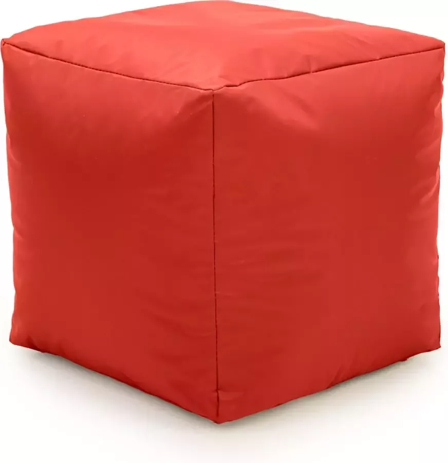 Drop & Sit Drop& Sit Poef Nylon – Rood – 40 x 40 x 40 cm Vierkant