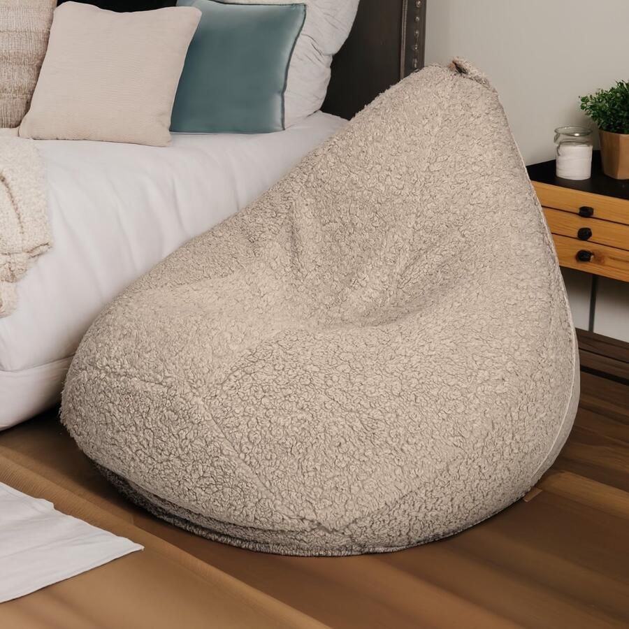 Drop & Sit Luxe Teddy Zitzakstoel van BobbelHome – Comfortabel en Stijlvol voor Woonkamer en Slaapkamer - Foto 2