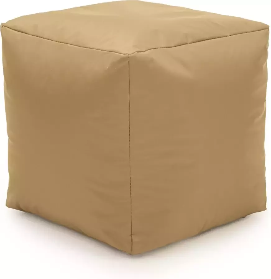 Drop & Sit Drop& Sit Poef Nylon – Camel – 40 x 40 x 40 cm Vierkant