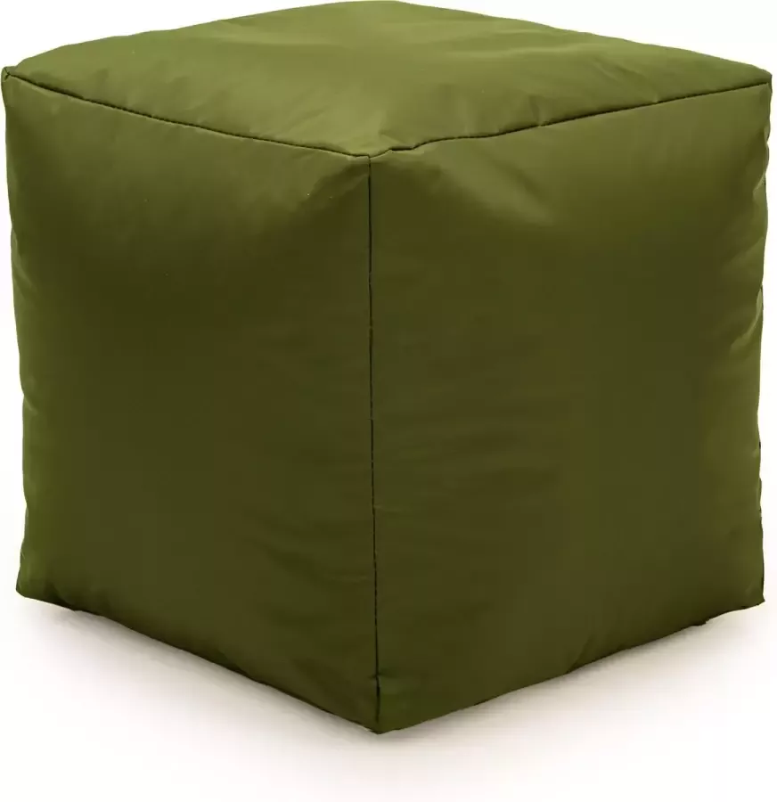 Drop & Sit Drop& Sit Poef Nylon – Olijfgroen – 40 x 40 x 40 cm Vierkant