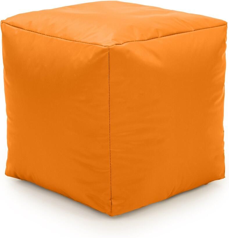 Drop & Sit poef robuust nylon oranje 50x50x40