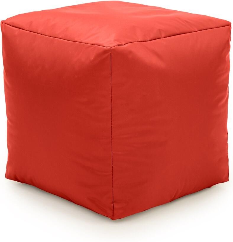 Drop & Sit poef robuust nylon rood 40x40x40