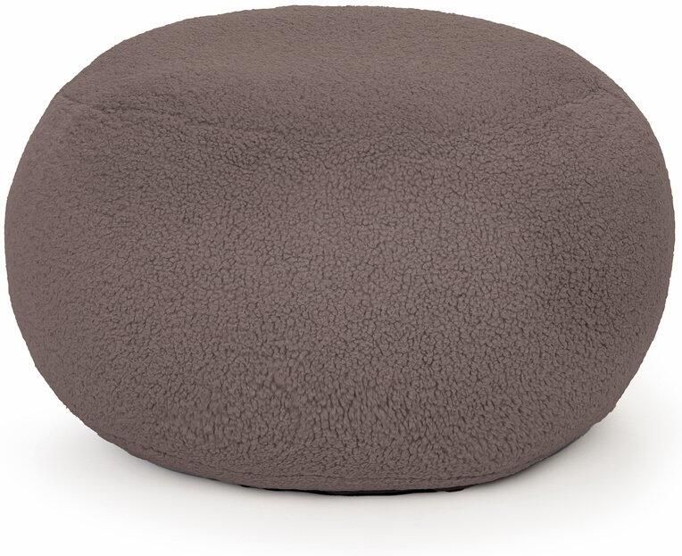 Drop & Sit poef sfeervolle teddy bruin Ø 60 cm extra comfortabel en zacht
