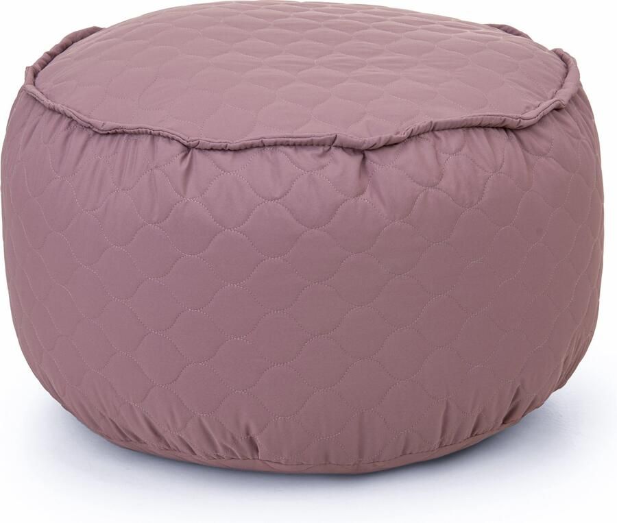 Drop & Sit poef tijdloos gewatteerd nylon roze Ø 50 cm