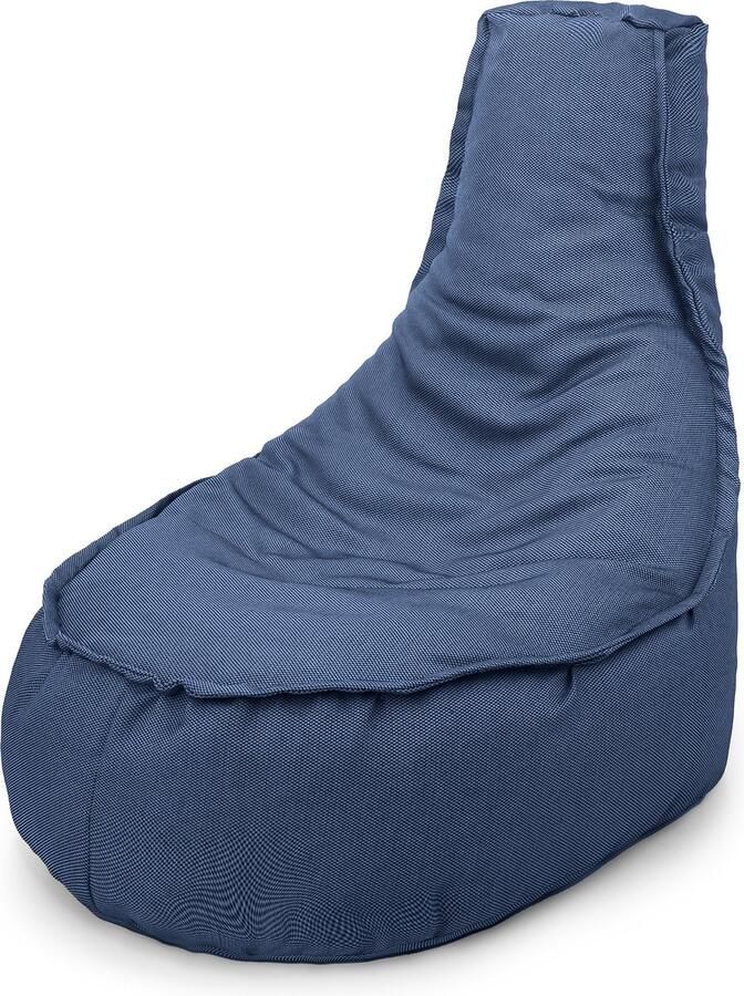 Drop & Sit zitzak stoel milieuvriendelijk blauw Noa JR 100 Liter waterafstotend gemaakt van 90% gerecyclede PET flessen