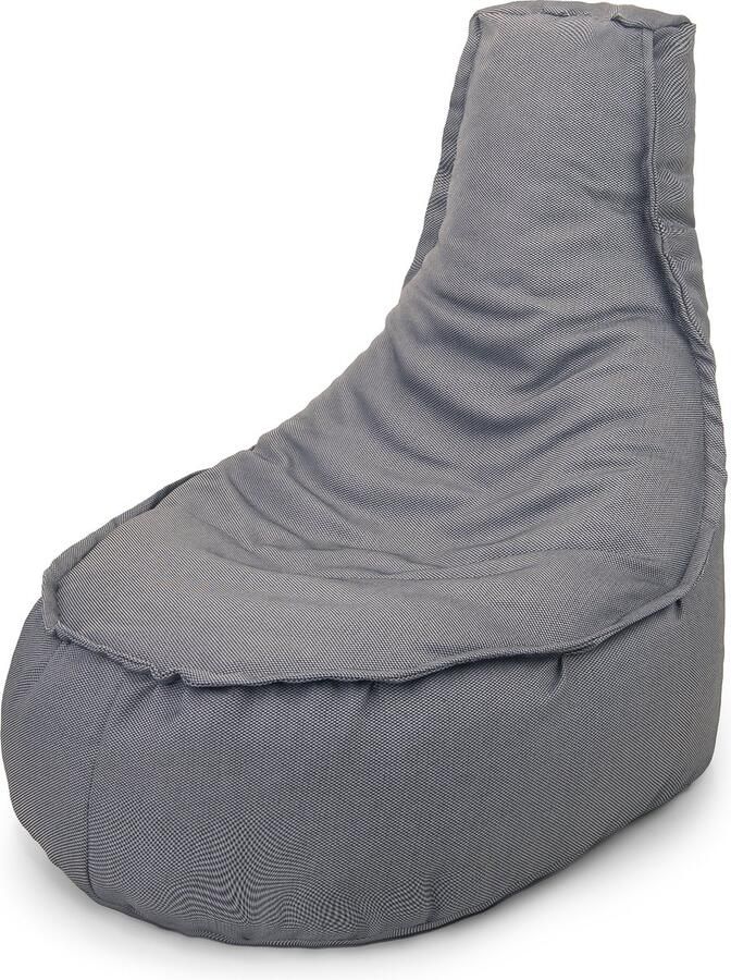 Drop & Sit zitzak stoel milieuvriendelijk grijs Noa JR 100 Liter waterafstotend gemaakt van 90% gerecyclede PET flessen