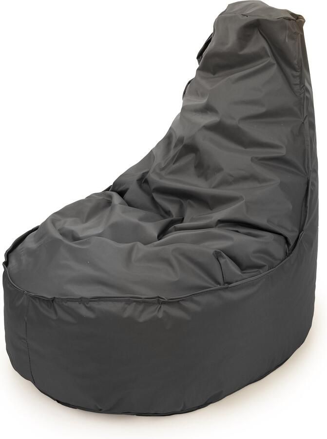 Drop & Sit robuuste zitzak stoel Noa JR voor kinderen nylon antraciet voor binnen en buiten 55 x 75 100 Liter