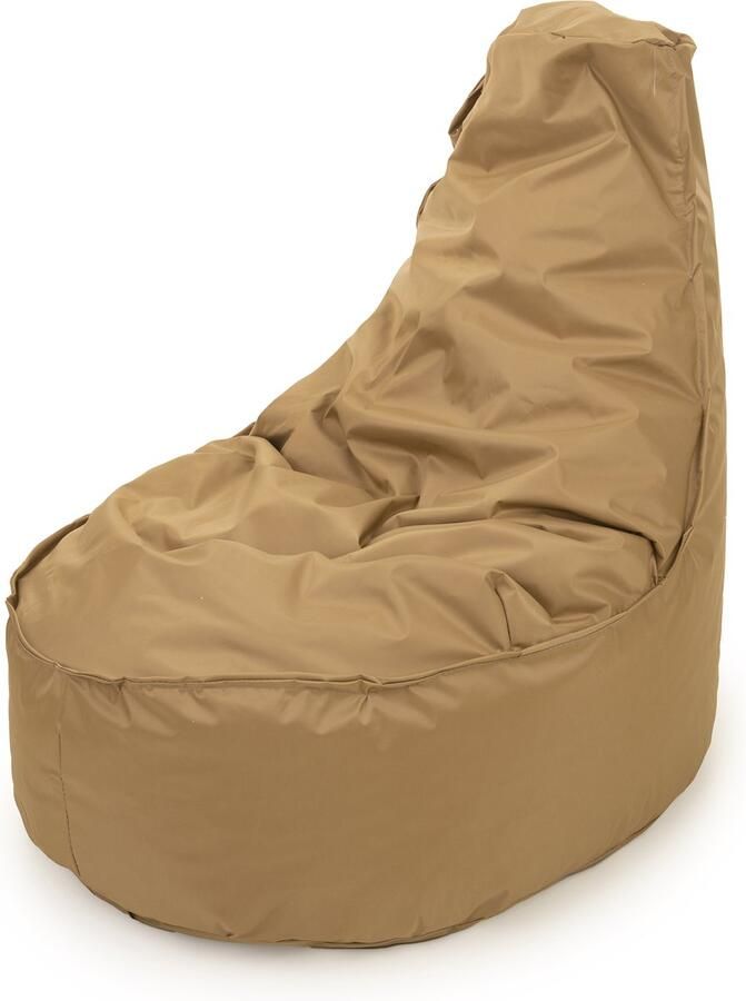 Drop & Sit robuuste zitzak stoel Noa JR voor kinderen nylon camel voor binnen en buiten 55 x 75 100 Liter