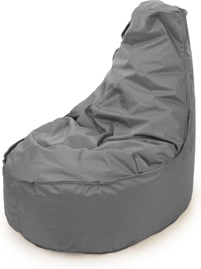 Drop & Sit zitzak stoel robuust nylon grijs Noa JR voor kinderen voor binnen en buiten 55 x 75 100 Liter
