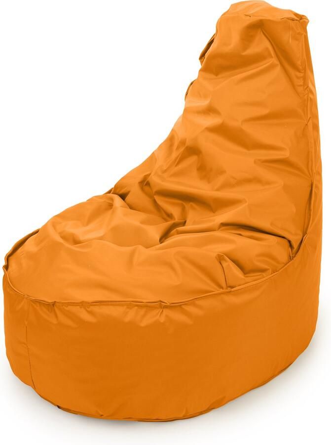 Drop & Sit robuuste zitzak stoel Noa JR voor kinderen nylon oranje voor binnen en buiten 55 x 75 100 Liter