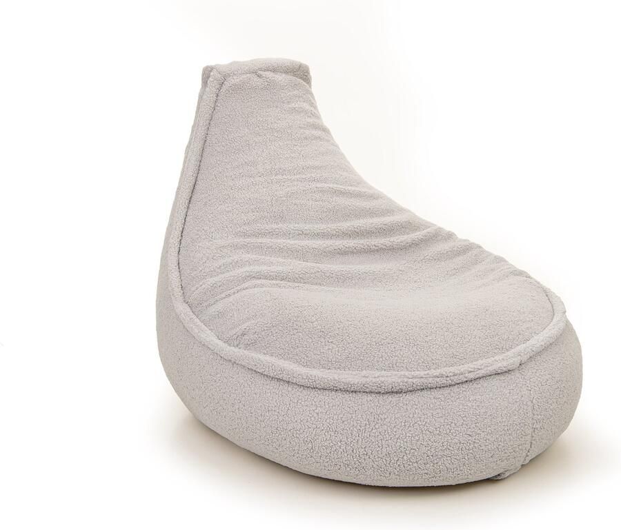 Drop & Sit zitzak stoel- sfeervolle teddy beige Noa JR 100 Liter extra comfortabel en zacht