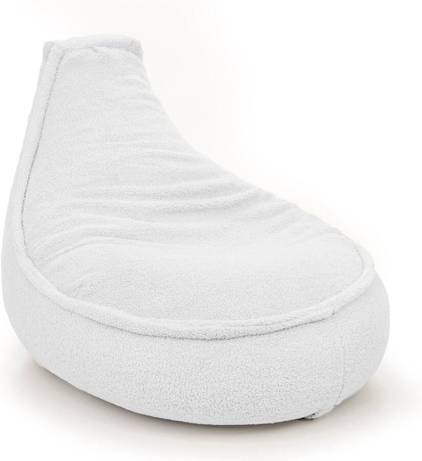 Drop & Sit zitzak stoel- sfeervolle teddy ecru Noa SR 180 Liter extra comfortabel en zacht