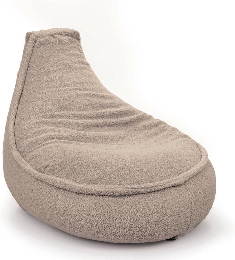 Drop & Sit zitzak stoel- sfeervolle teddy taupé Noa SR 180 Liter extra comfortabel en zacht