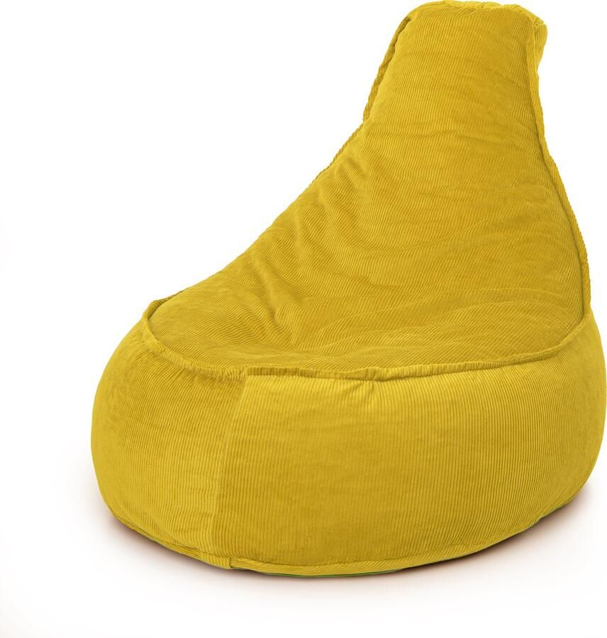 Drop & Sit zitzak stoel trendy rib (corduroy) geel Noa JR 100 Liter