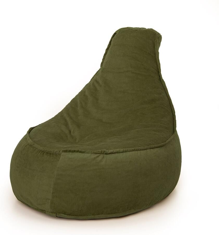 Drop & Sit zitzak stoel trendy rib (corduroy) groen Noa JR 100 Liter
