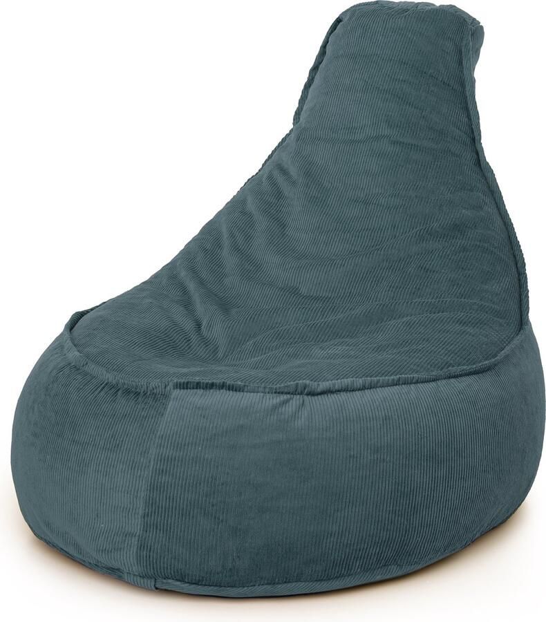 Drop & Sit zitzak stoel trendy rib (corduroy) petrol Noa JR 100 Liter