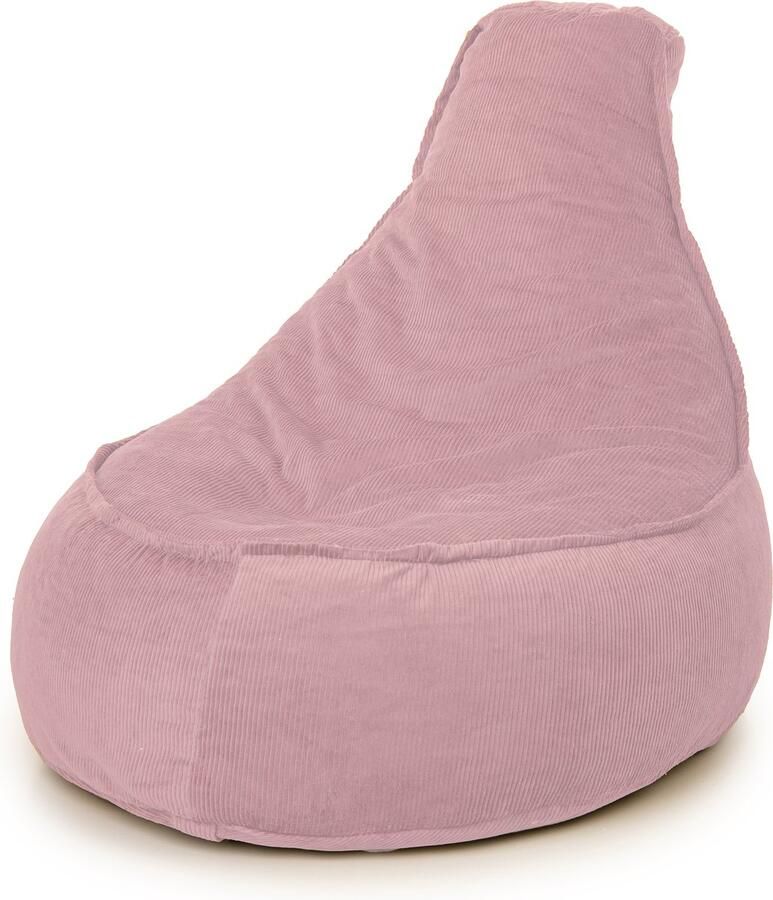 Drop & Sit zitzak stoel trendy rib (corduroy) roze Noa JR 100 Liter handgemaakt in de Benelux