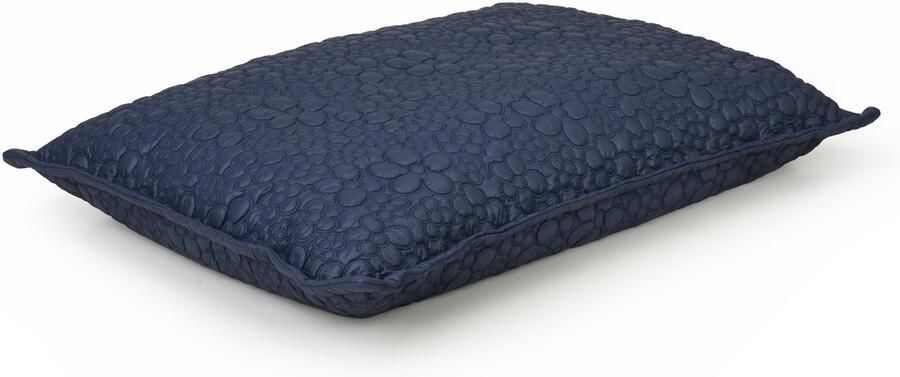 Drop & Sit zitzak zitkussen stijlvol gewatteerd bloemmotief donkerblauw 110 X 130 cm