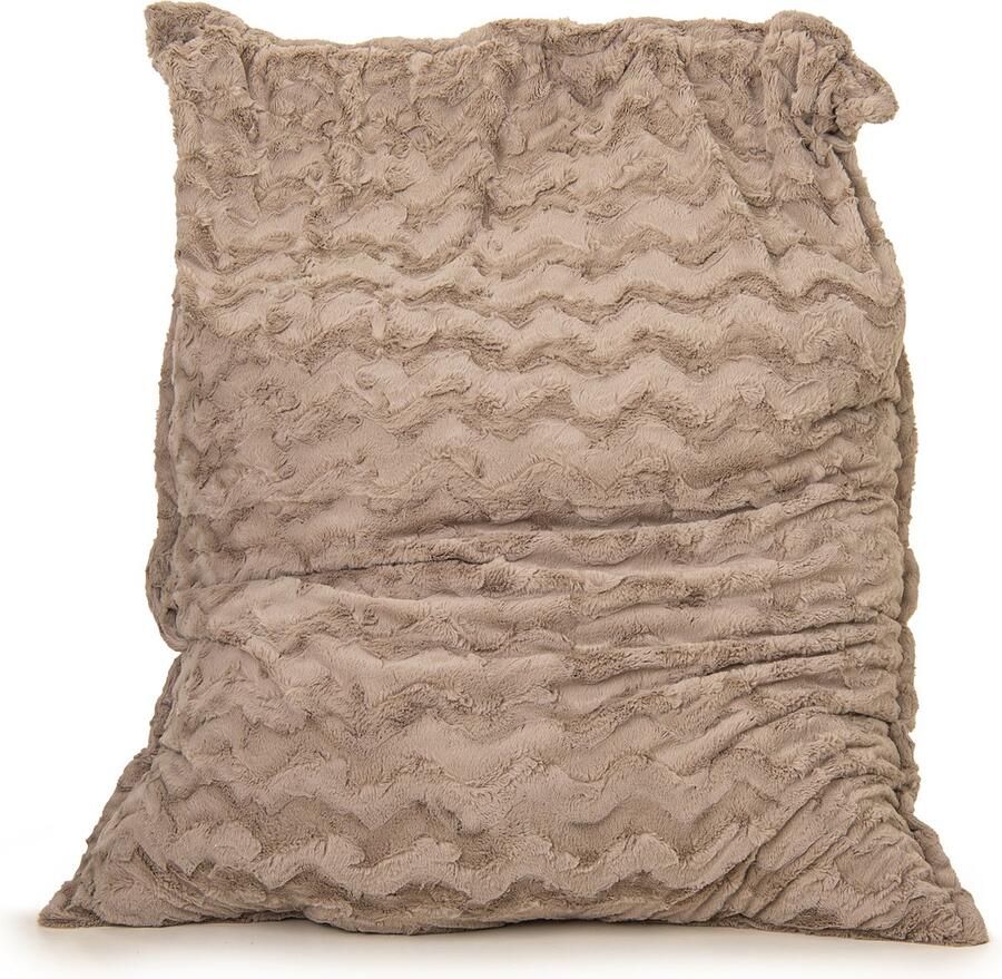Drop & Sit zitzak zitkussen stijlvolle bontlook (faux) beige 100x 150 Heerlijk zacht