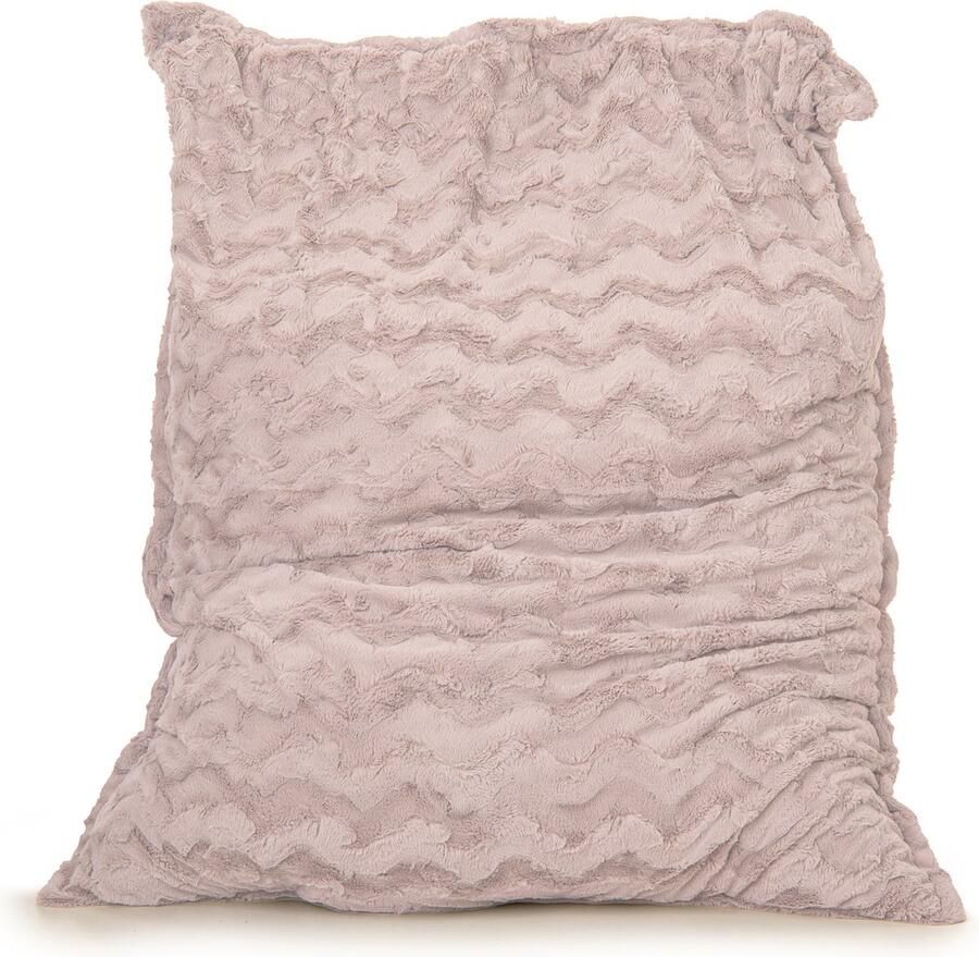 Drop & Sit zitzak zitkussen stijlvolle bontlook (faux) roze 100x 150 heerlijk zacht