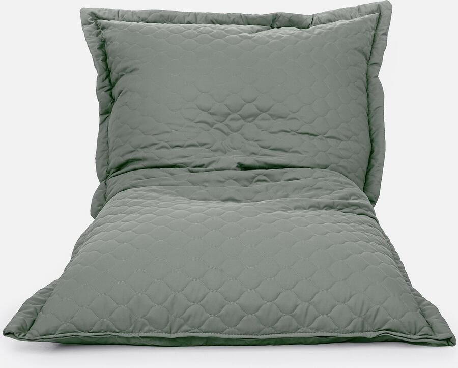 Drop & Sit zitzak zitkussen tijdloos gewatteerd nylon groen 100 X 150 cm