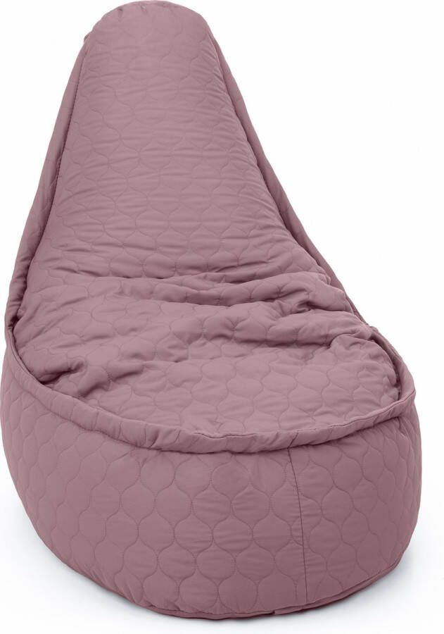 Drop & Sit Stoel Zitzak Gestepte Stof – Roze – 100 Liter