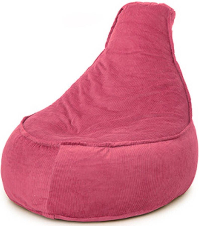 Drop & Sit Stoel Zitzak Ribstof – Fuchsia – 100 Liter – Voor Binnen