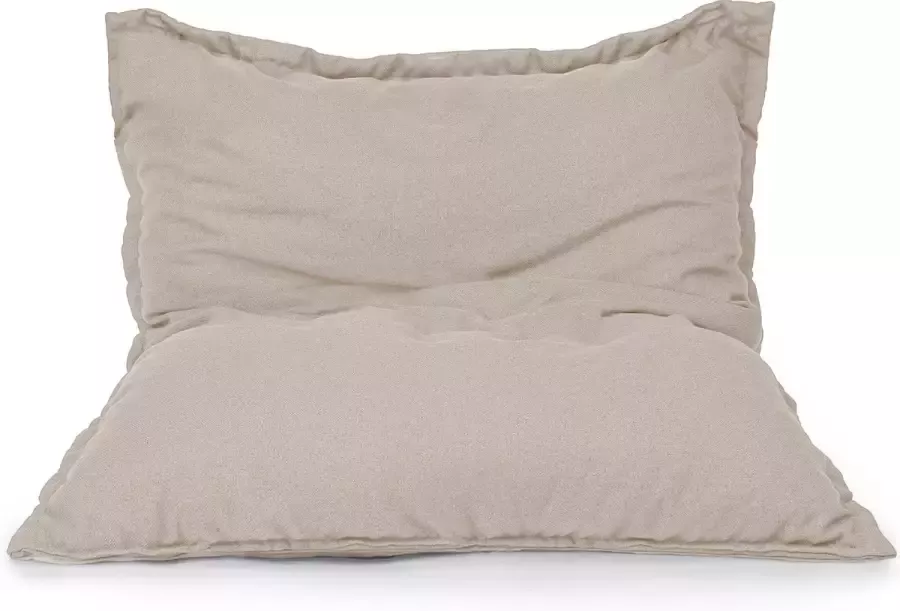 Drop & Sit Zitzak Duurzaam en van 100% Gerecyclede Petflessen Beige Waterafstotend 130x150cm Voor Binnen en Buiten