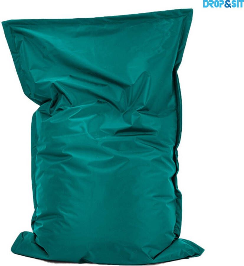 Drop & Sit Zitzak Smaragd – Nylon Zitzak Kind – 100 x 150 cm – Beanbag Binnen & Buiten – Zitzak Volwassenen met Vulling