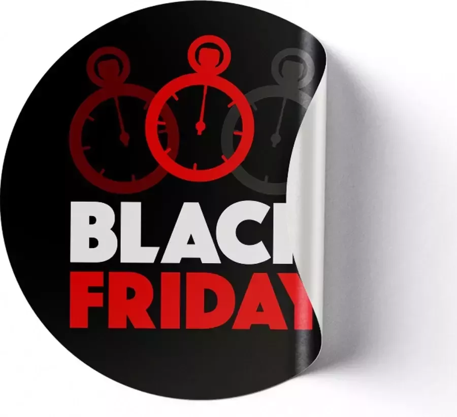 Dr.Sticker Black Friday Vloerzeil Anti Slip Herbruikbaar 40 x 40 cm Zwart met Rood en Wit Vinyl Vloercirkel