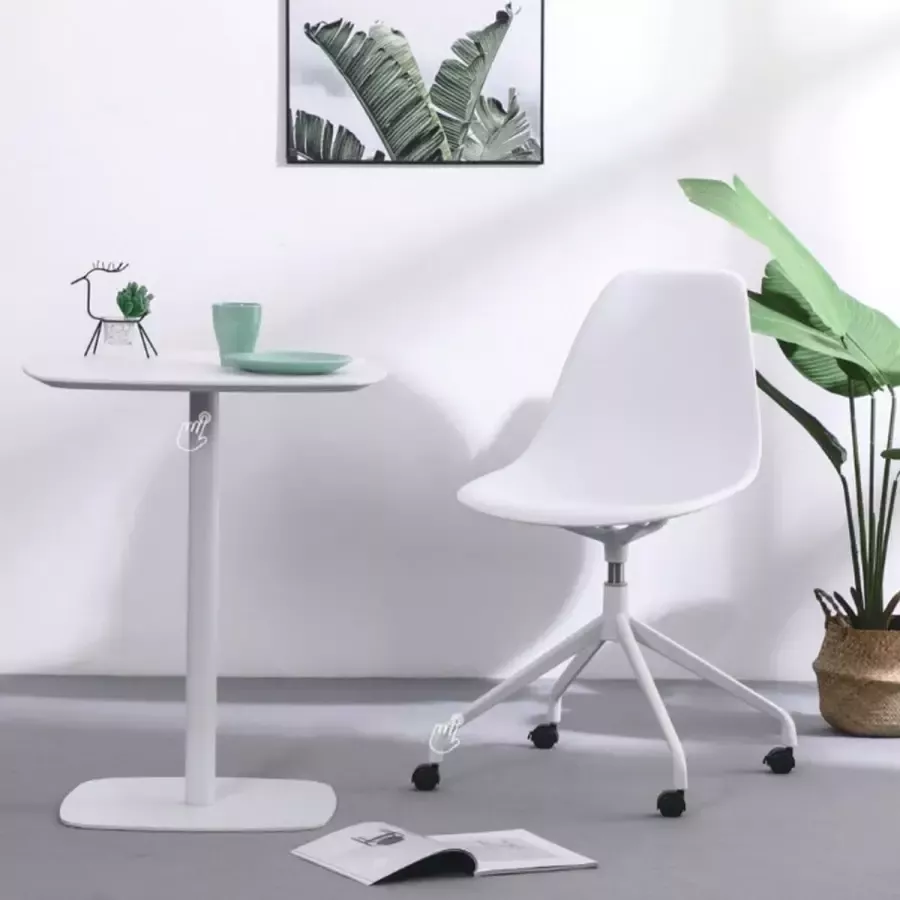 DS4U Capri bureaustoel design bureaustoel kuipstoel kunststof met wieltjes wit draaibaar - Foto 1