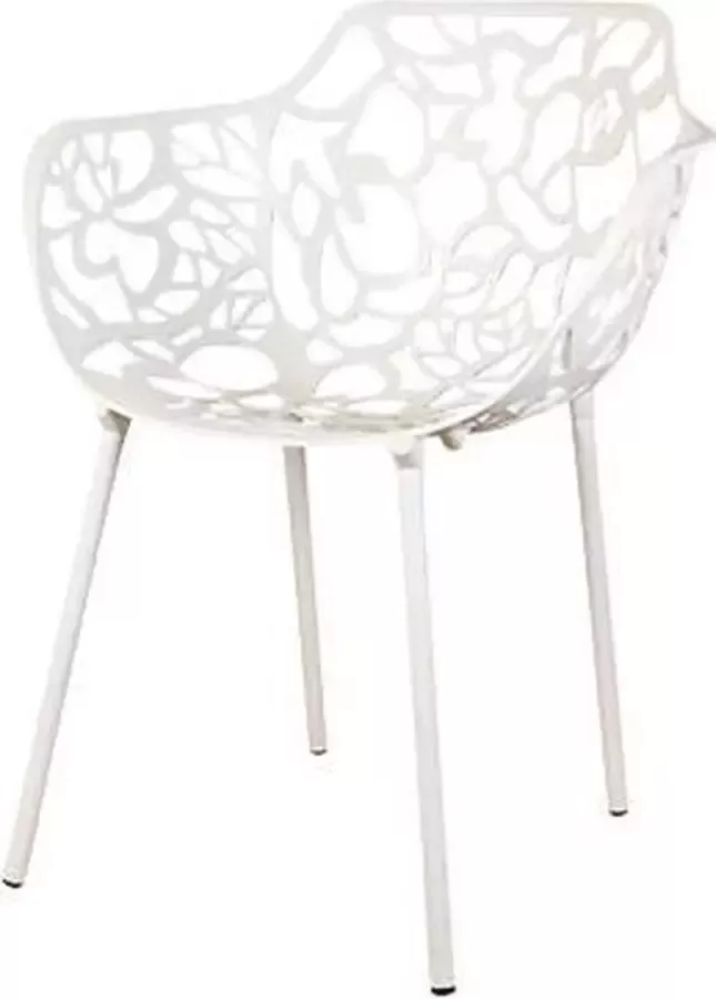 DS4U cast magnolia eetkamerstoel designstoel met armleuning aluminium wit set van 4