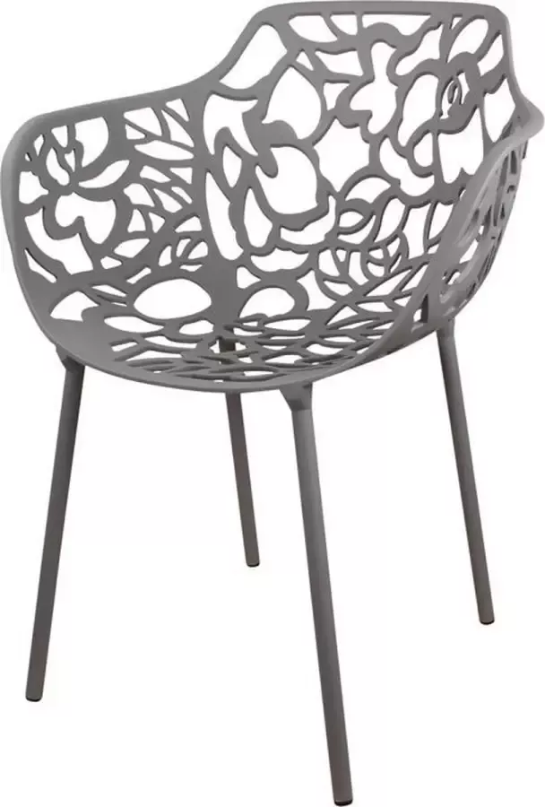 DS4U cast magnolia eetkamerstoel designstoel met armleuning aluminium grijs