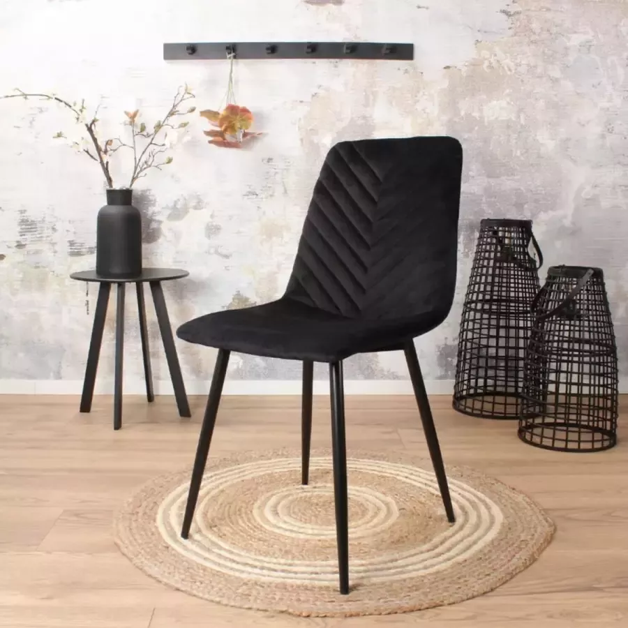 DS4U Cast Magnolia eetkamerstoel stoel industrieel design modern aluminium zwart zonder armleuning set van 4
