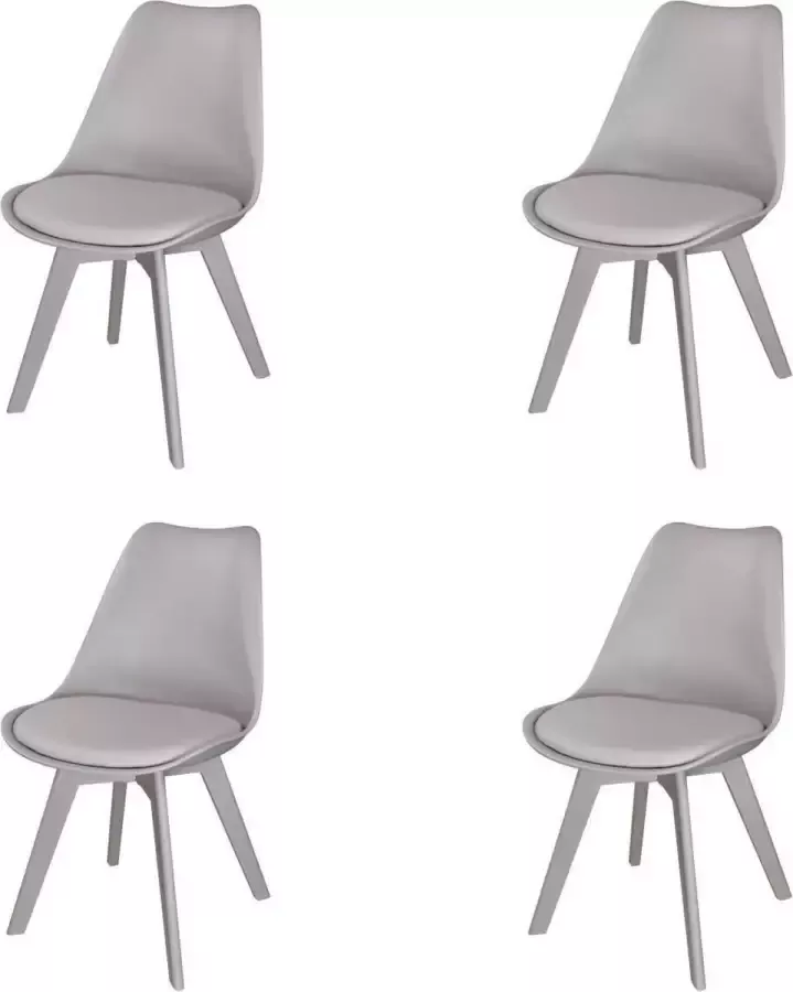 DS4U colosseum basic eetkamerstoel kuipstoel kunststof grijs set van 4