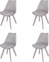 DS4U colosseum basic eetkamerstoel kuipstoel kunststof grijs set van 4 - Thumbnail 2