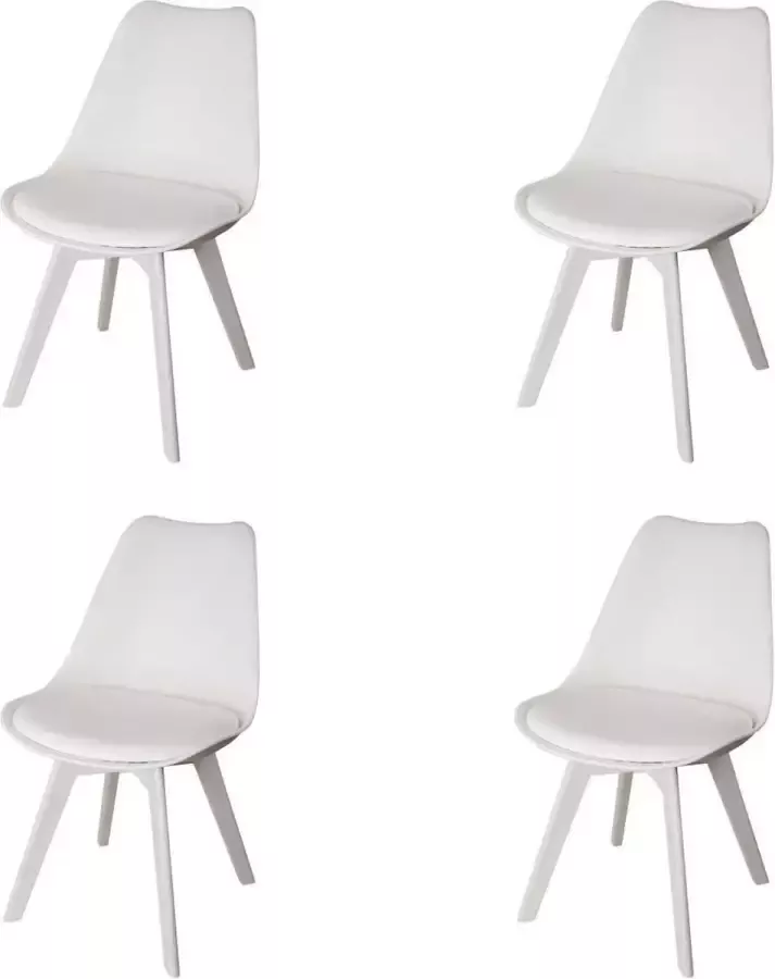 DS4U colosseum basic eetkamerstoel kuipstoel kunststof wit set van 4