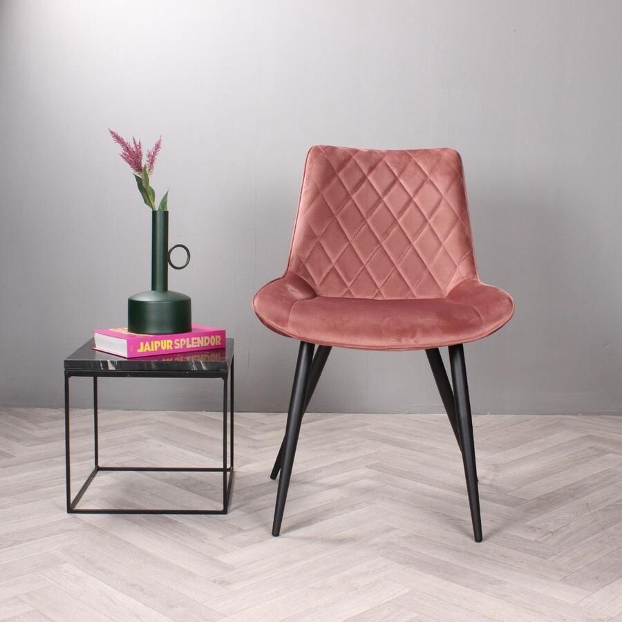 DS4U Benito 3.0 eetkamerstoel velours roze