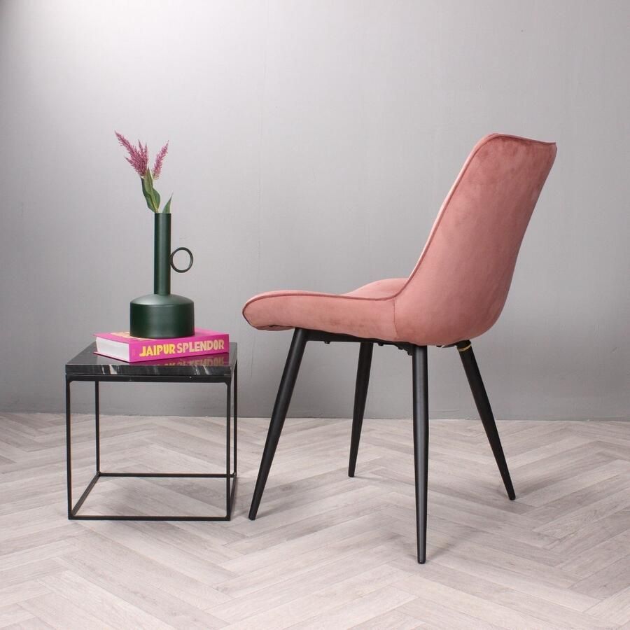 DS4U Benito 3.0 eetkamerstoel velours roze - Foto 2