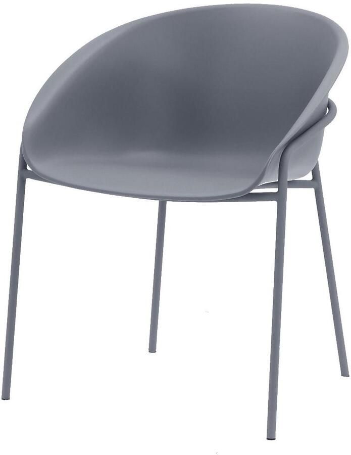 DS4U Ella kunststof eetkamerstoel grijs